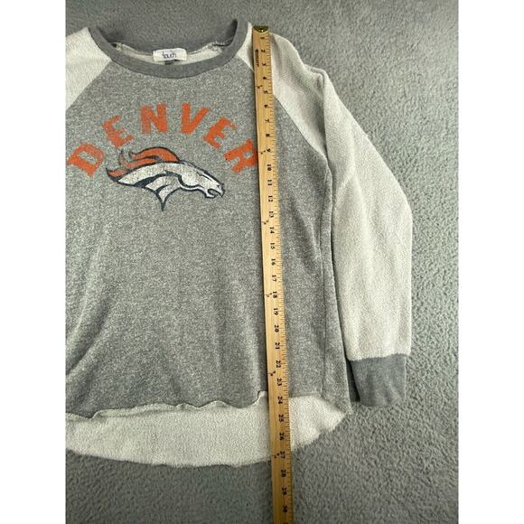Denver Broncos Sweater Womens Large Gray Raglan Long Sleeve Football NFL Touch - Picture 5 of 10